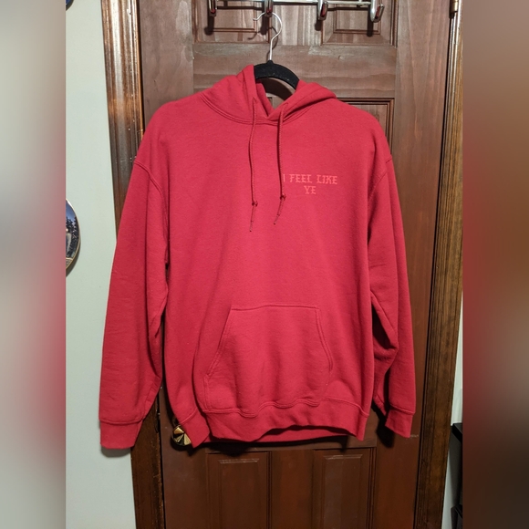 Yeezy | Shirts | Yeezy I Feel Like Pabloye Red Hooded Sweatshirt | Poshmark